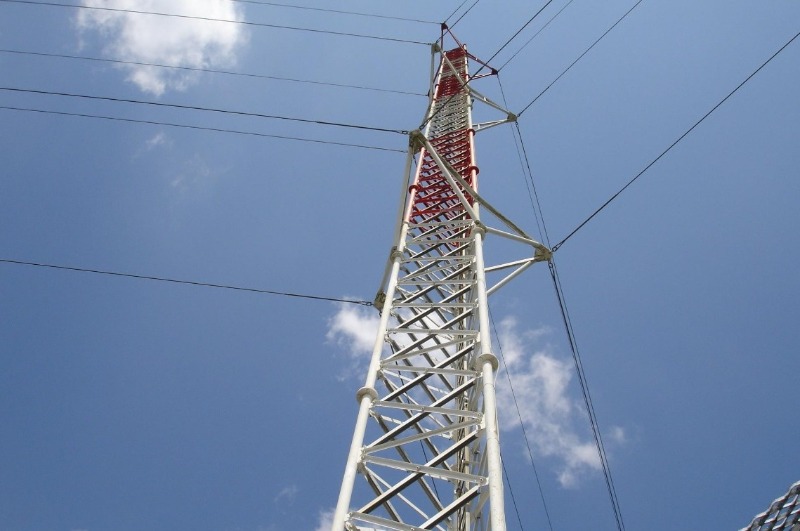 guyed wire antenna and microwave