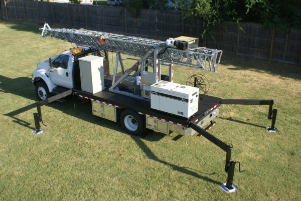 mobile cell on wheels tower on truck