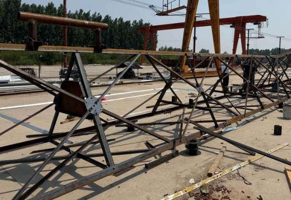 3-Legged Lattice Tower Trial Assembly self supporting towers