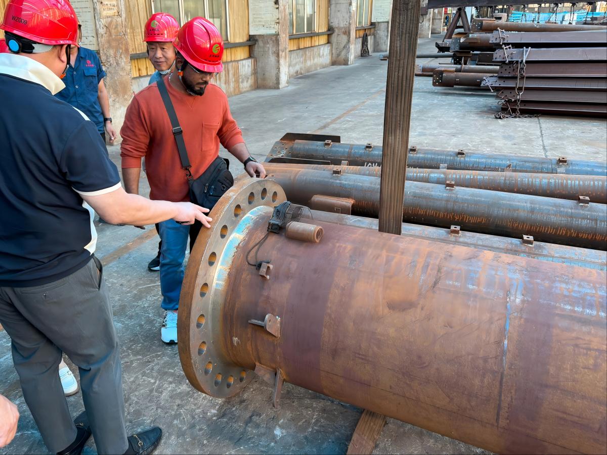 Client from United Arab Emirates Factory Visit-2: Monopole Tower & Tubular Tower Production