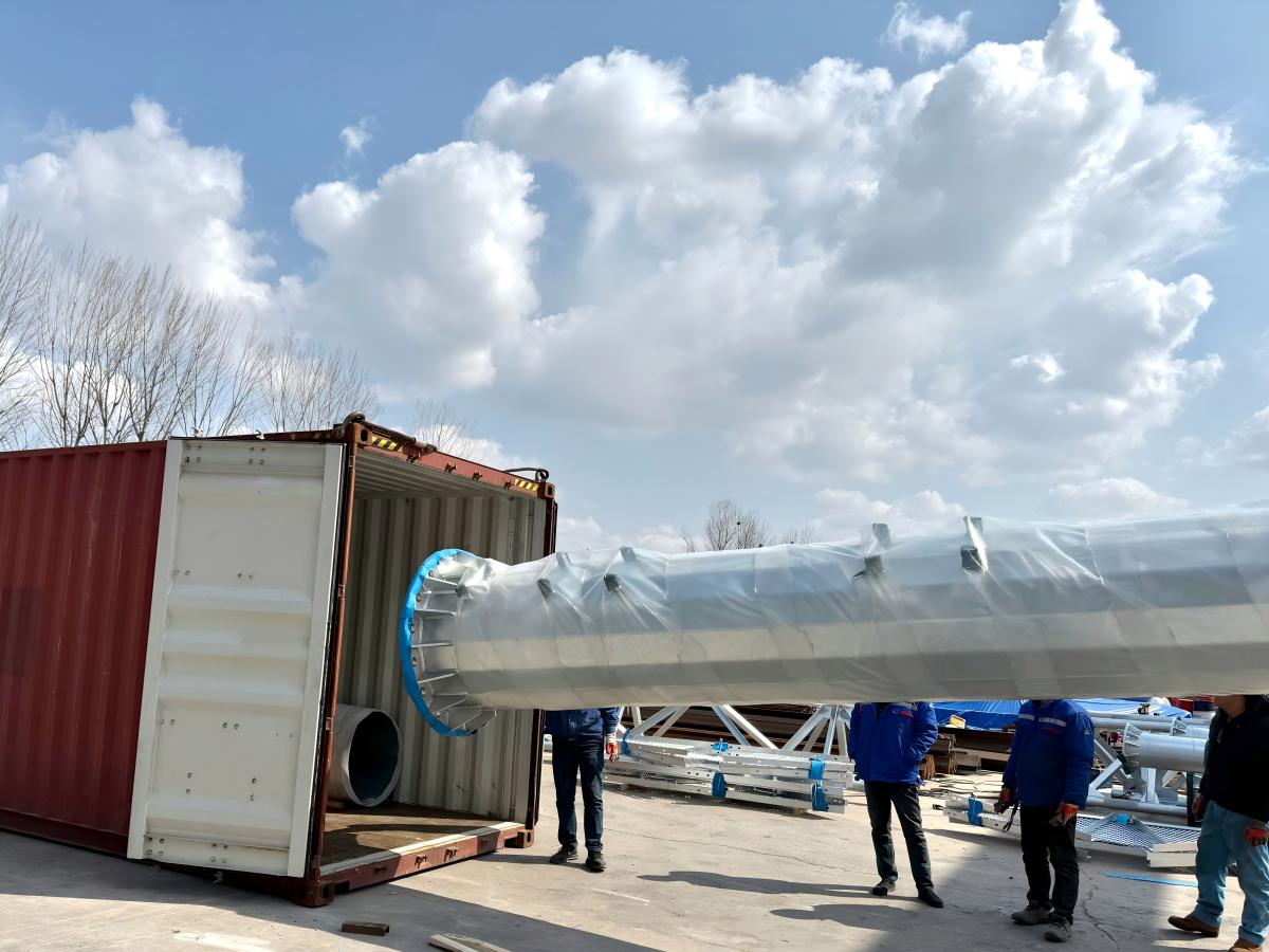 Monopole Steel Antenna Tower Packaging and Shipment for Saudi Arabia Client