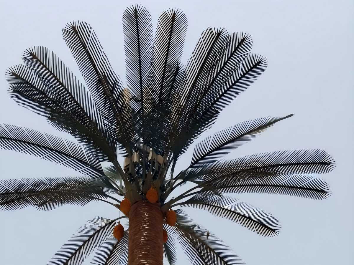 Artificial Foliage of Palm Tree Monopole Tower Trial Assembly Reference for Clients